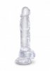 King Cock duże dildo - 8'' Cock with Balls sztuczny penis (przezroczysty) 